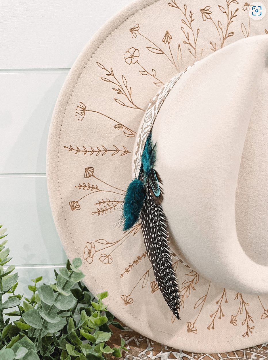Engraved Floral Hat Floral - UnLaced Boutique