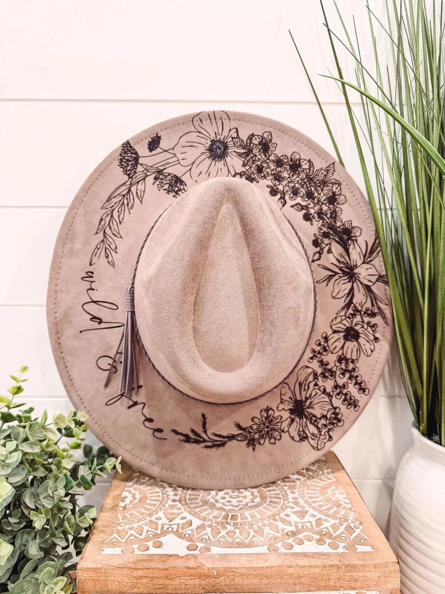 Engraved Floral Hat - Leave Her Wild - UnLaced Boutique