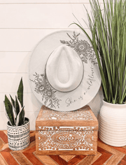 Engraved Floral Hat She's A Wild Flower - UnLaced Boutique