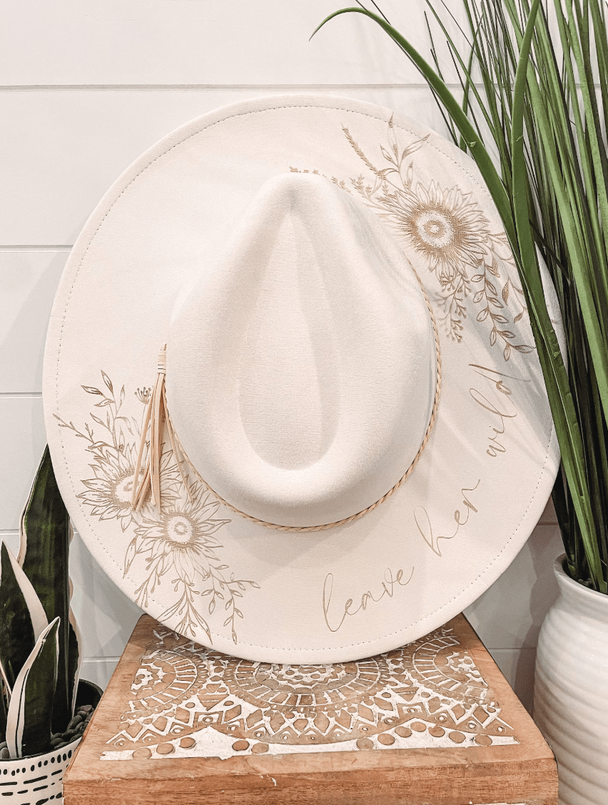 Engraved Floral Hat She's A Wild Flower - UnLaced Boutique