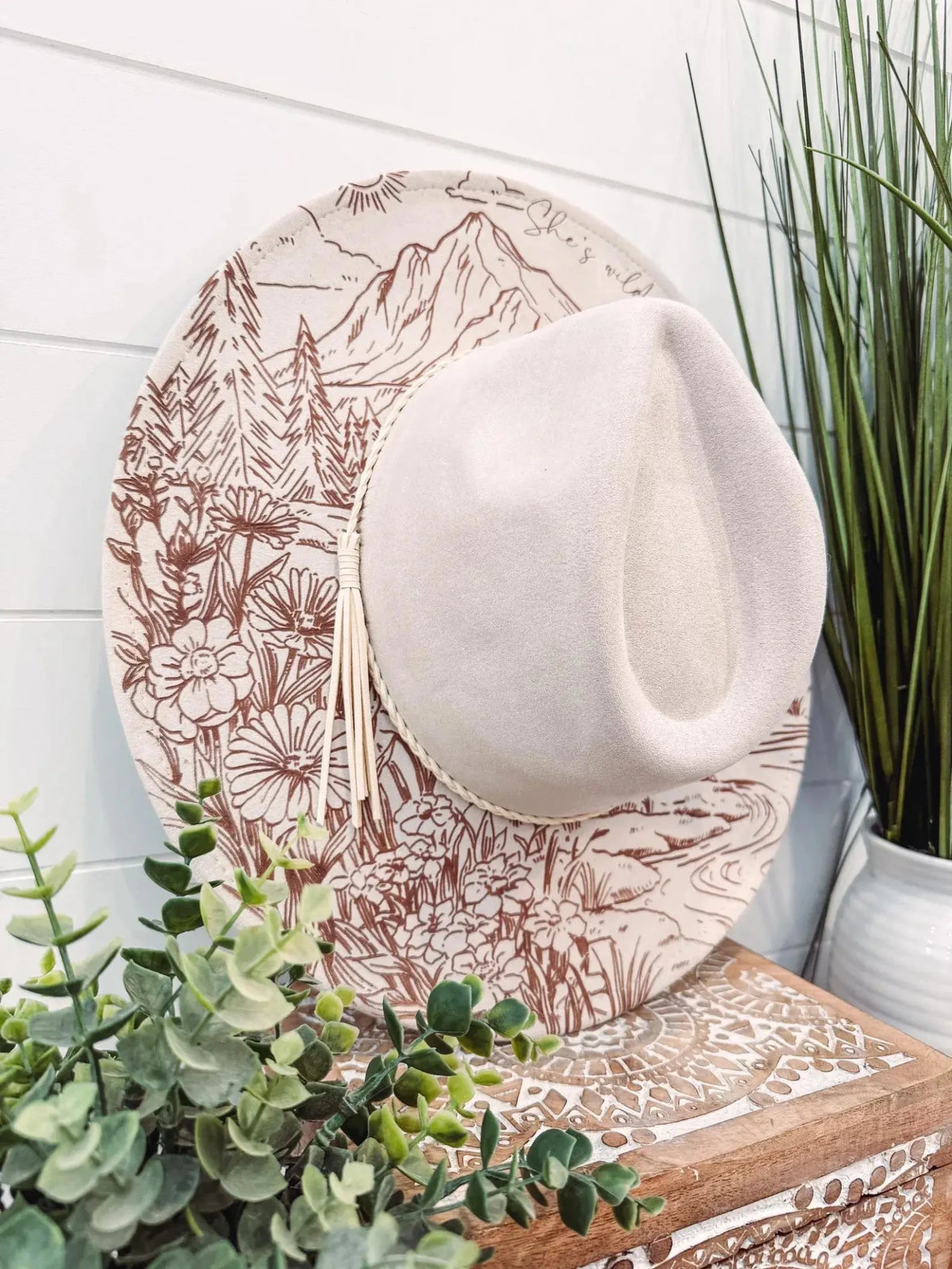 Engraved Floral Mountain Hat - UnLaced Boutique