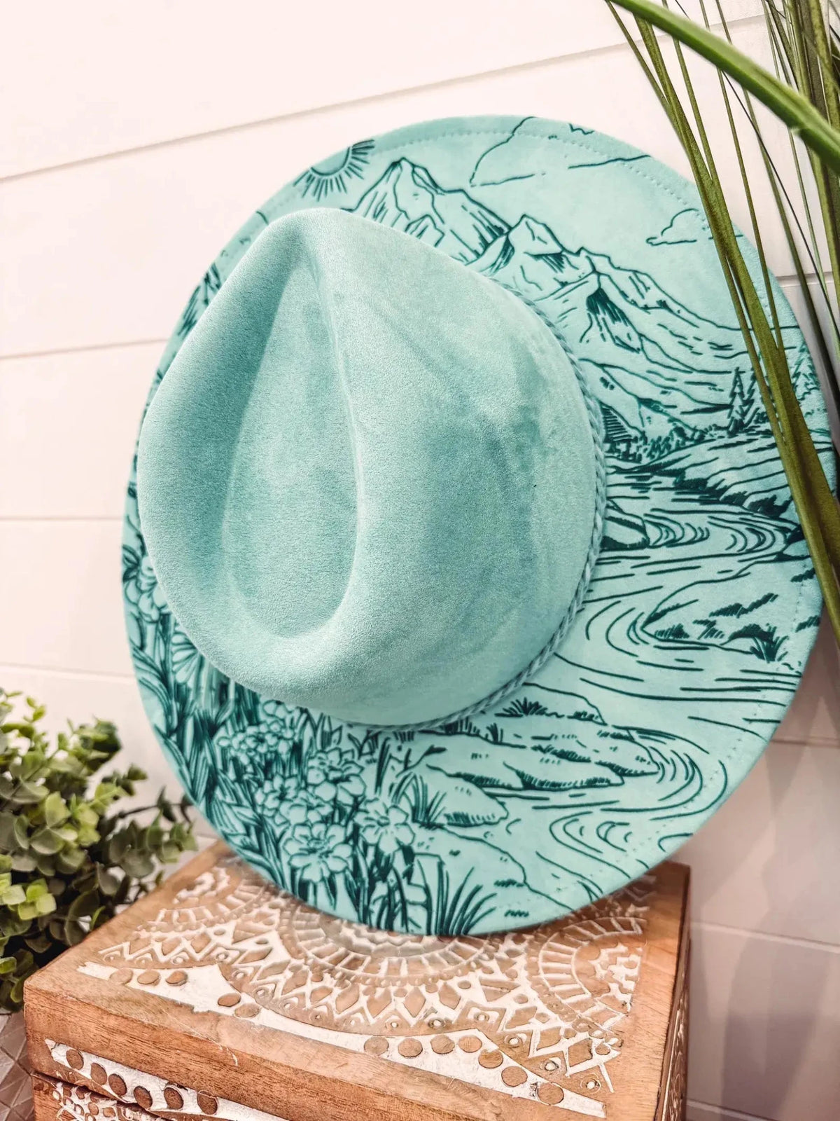 Engraved Floral Mountain Hat - UnLaced Boutique