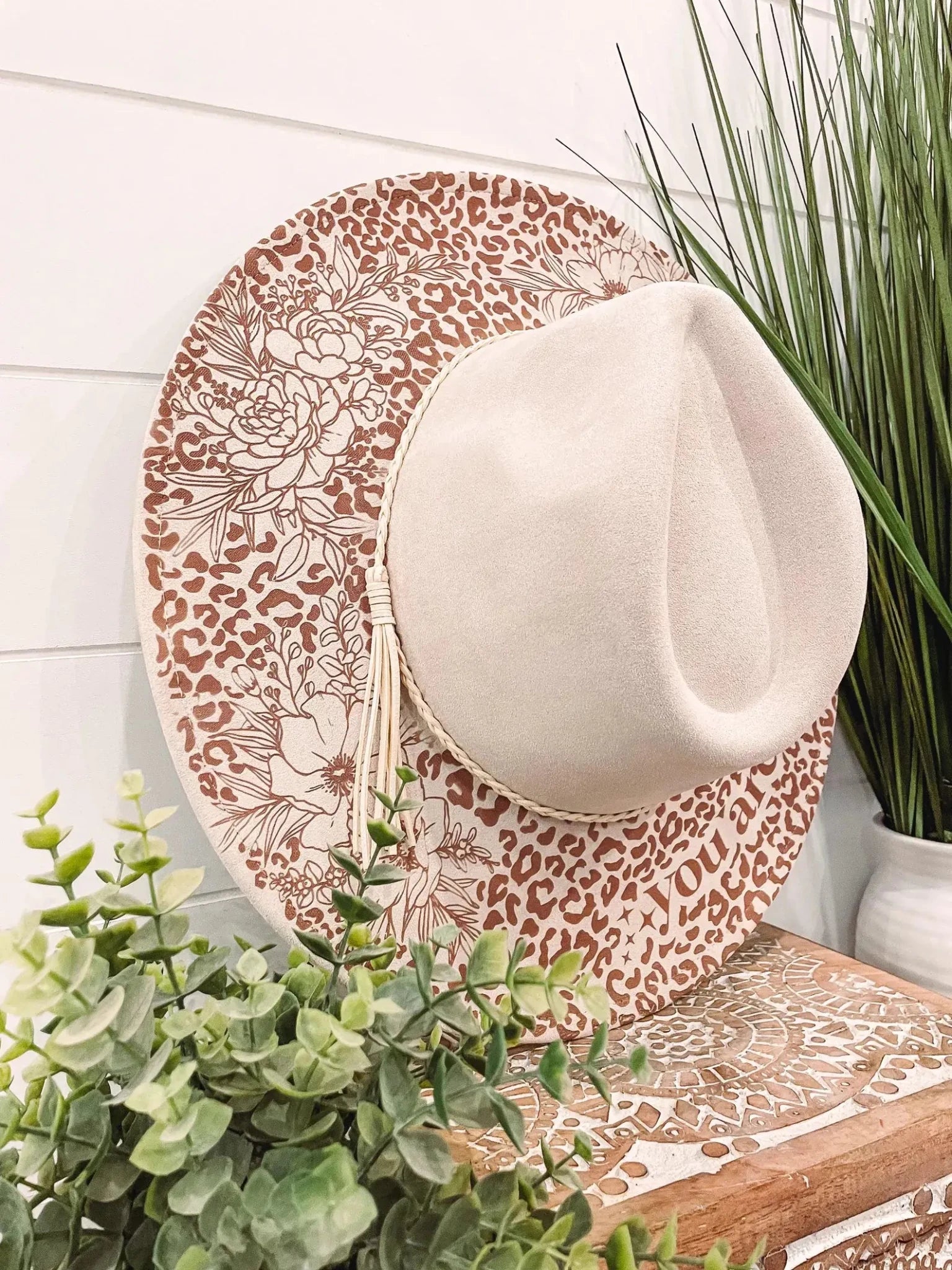 Engraved - Leopard Floral Hat - UnLaced Boutique