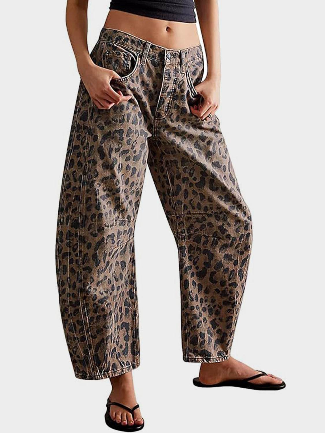 Leopard Wide Leg Jeans - UnLaced Boutique