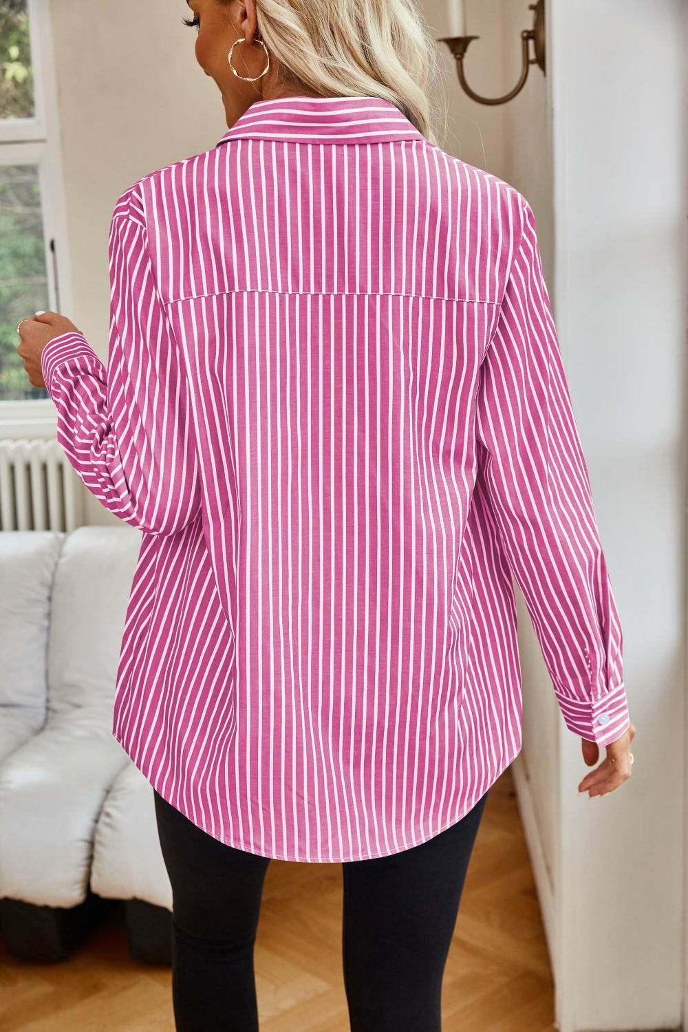Lovelet Striped Button Up Long Sleeve Shirt - UnLaced Boutique