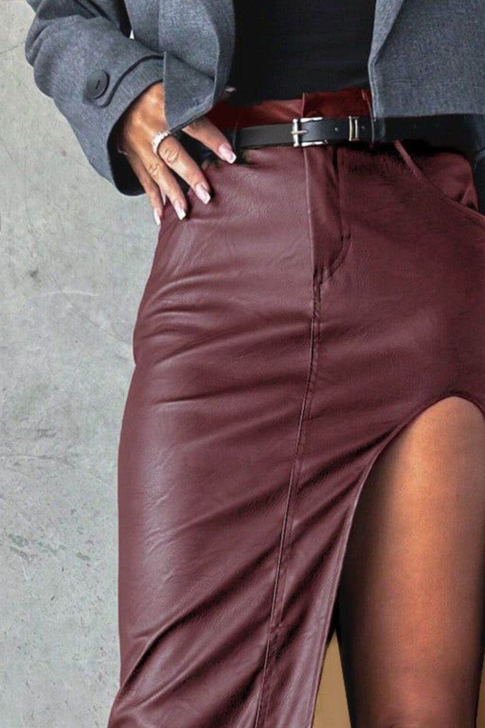 Slit Midi Skirt with Pockets - UnLaced Boutique