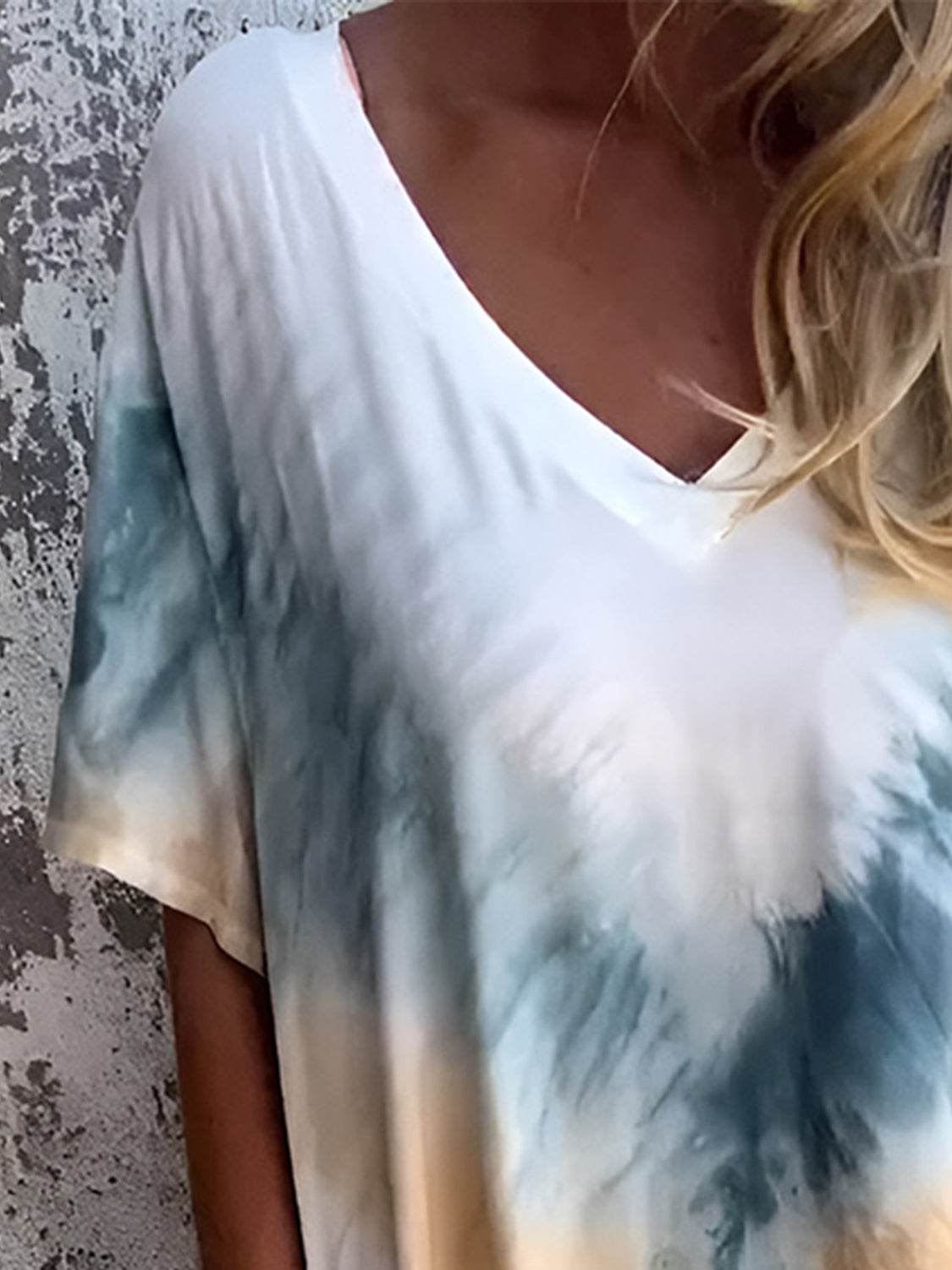 Full Size Pocketed Tie-Dye Short Sleeve Dress - UnLaced Boutique