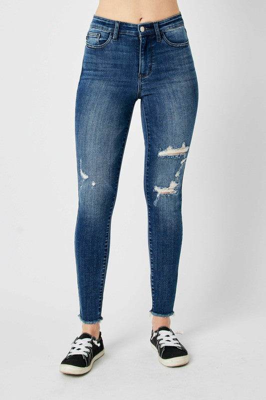 Judy Blue Full Size High Waist Distressed Skinny Jeans - UnLaced Boutique