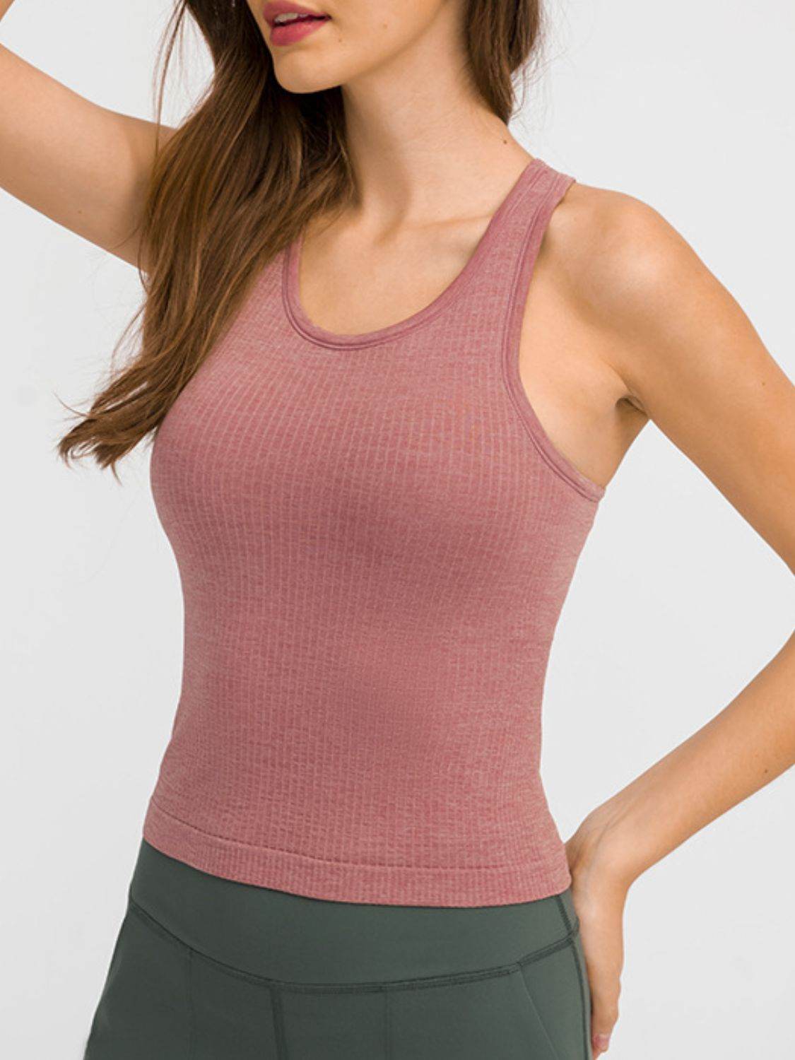 Millennia Round Neck Racerback Active Tank - UnLaced Boutique