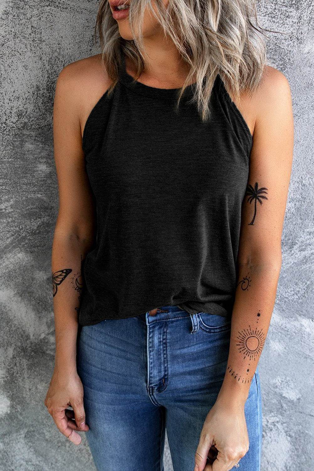 Curved Hem Grecian Tank Top - UnLaced Boutique