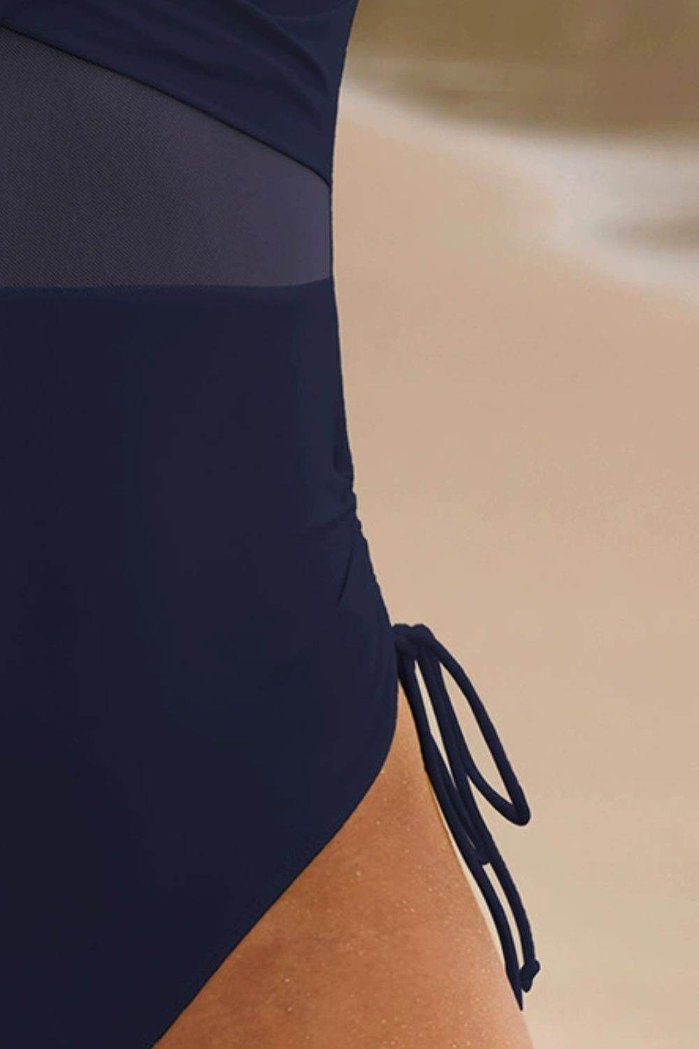 Drawstring Ruched V-Neck One-Piece Swimwear - UnLaced Boutique
