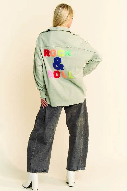 Davi & Dani Multi Color Rock & Roll Fringed Hem Loose Fit Shacket - UnLaced Boutique