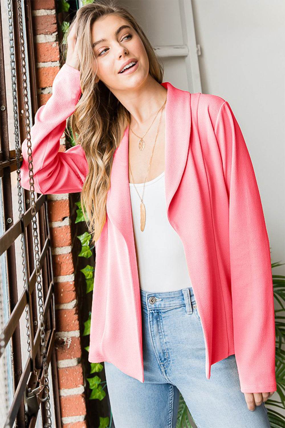 Heimish Open Front Long Sleeve Blazer - UnLaced Boutique