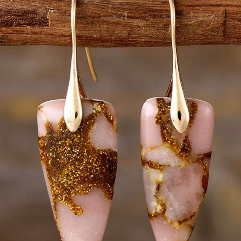 Natural Stone Geometric Shape Earrings - UnLaced Boutique