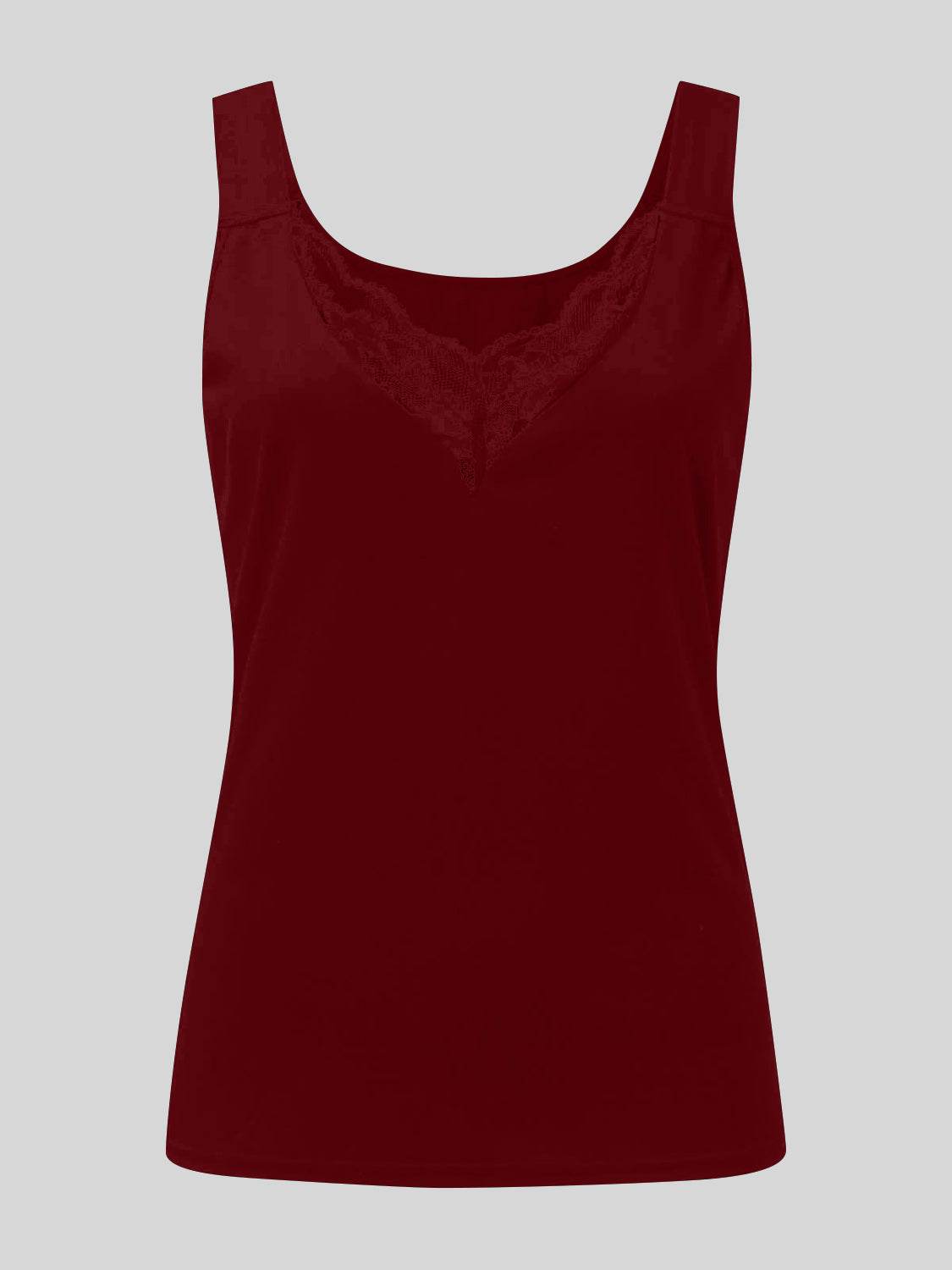 Full Size Lace Detail Sweetheart Neck Tank - UnLaced Boutique