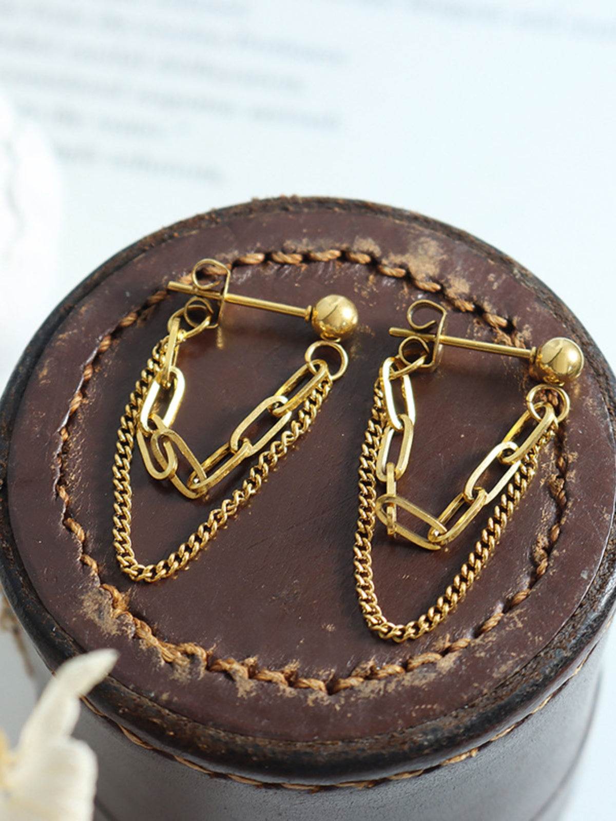 Titanium Steel Double Chain Earrings - UnLaced Boutique