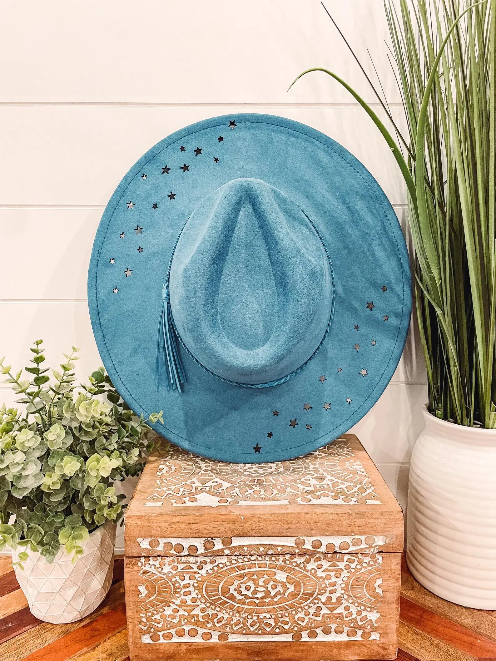 PRE ORDER Vegan Suede - Star Cutout Hat