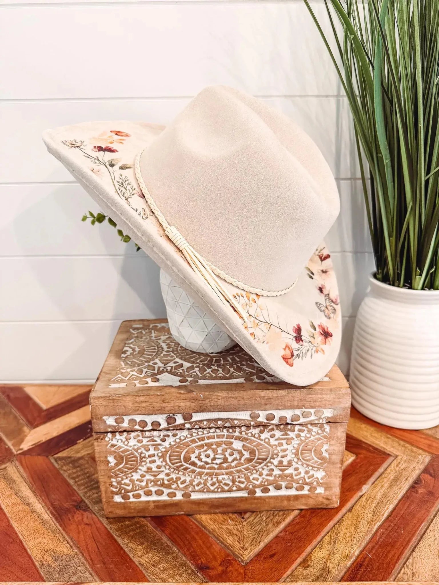 Floral Print Cowgirl Hat - UnLaced Boutique