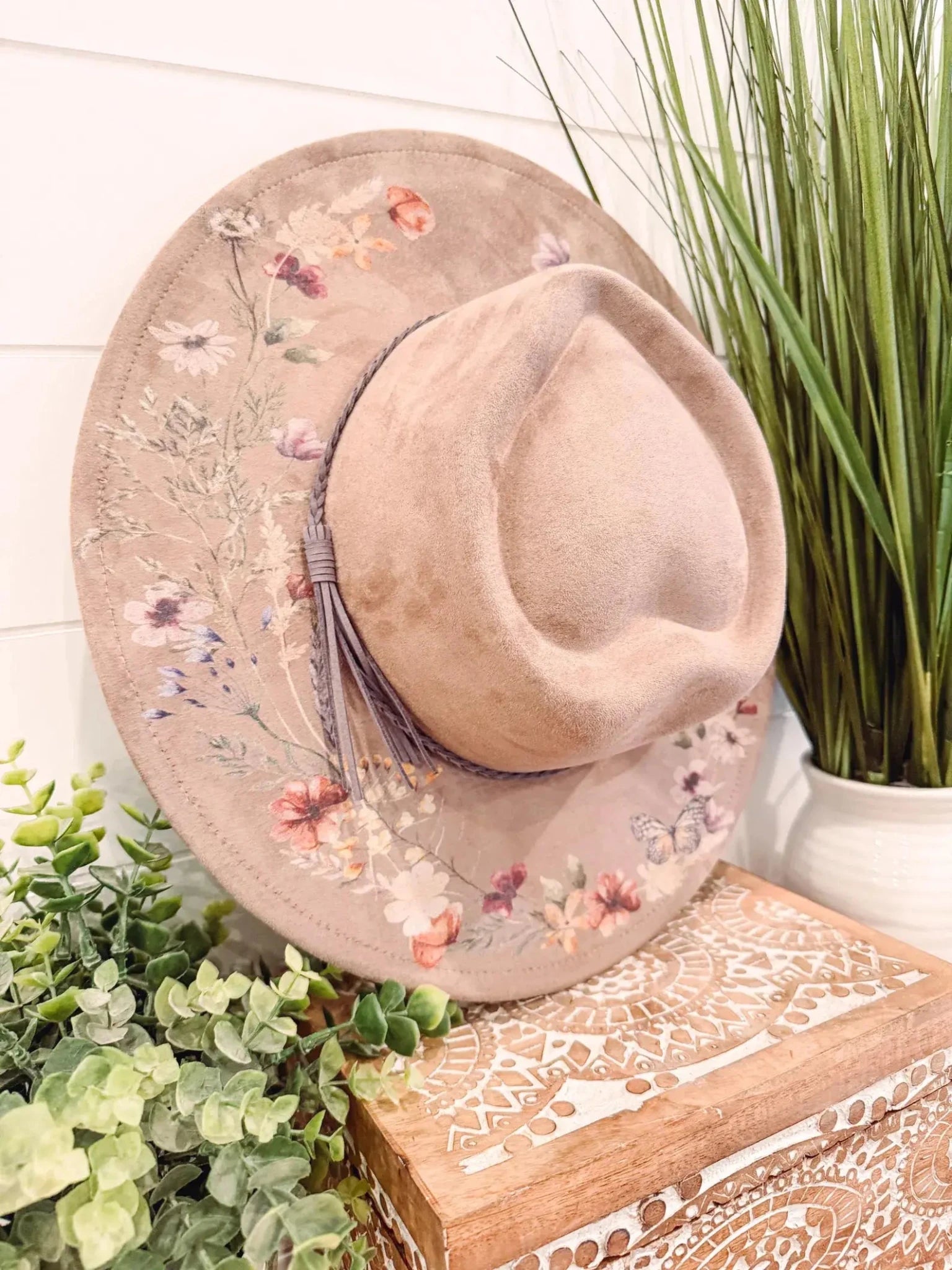 Floral Print Heart Hat - UnLaced Boutique