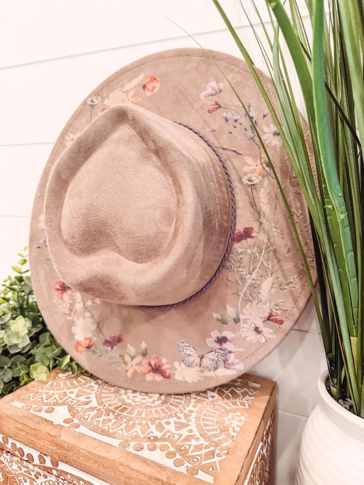 Floral Print Heart Hat - UnLaced Boutique