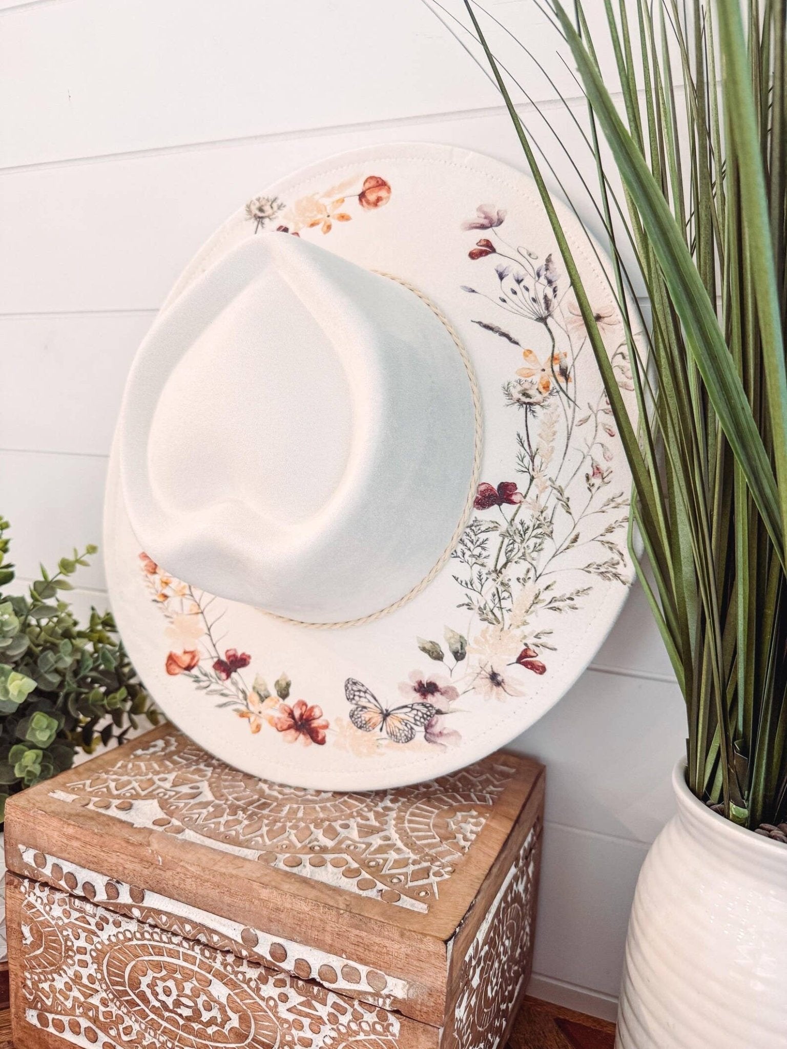 Floral Print Heart Hat - UnLaced Boutique