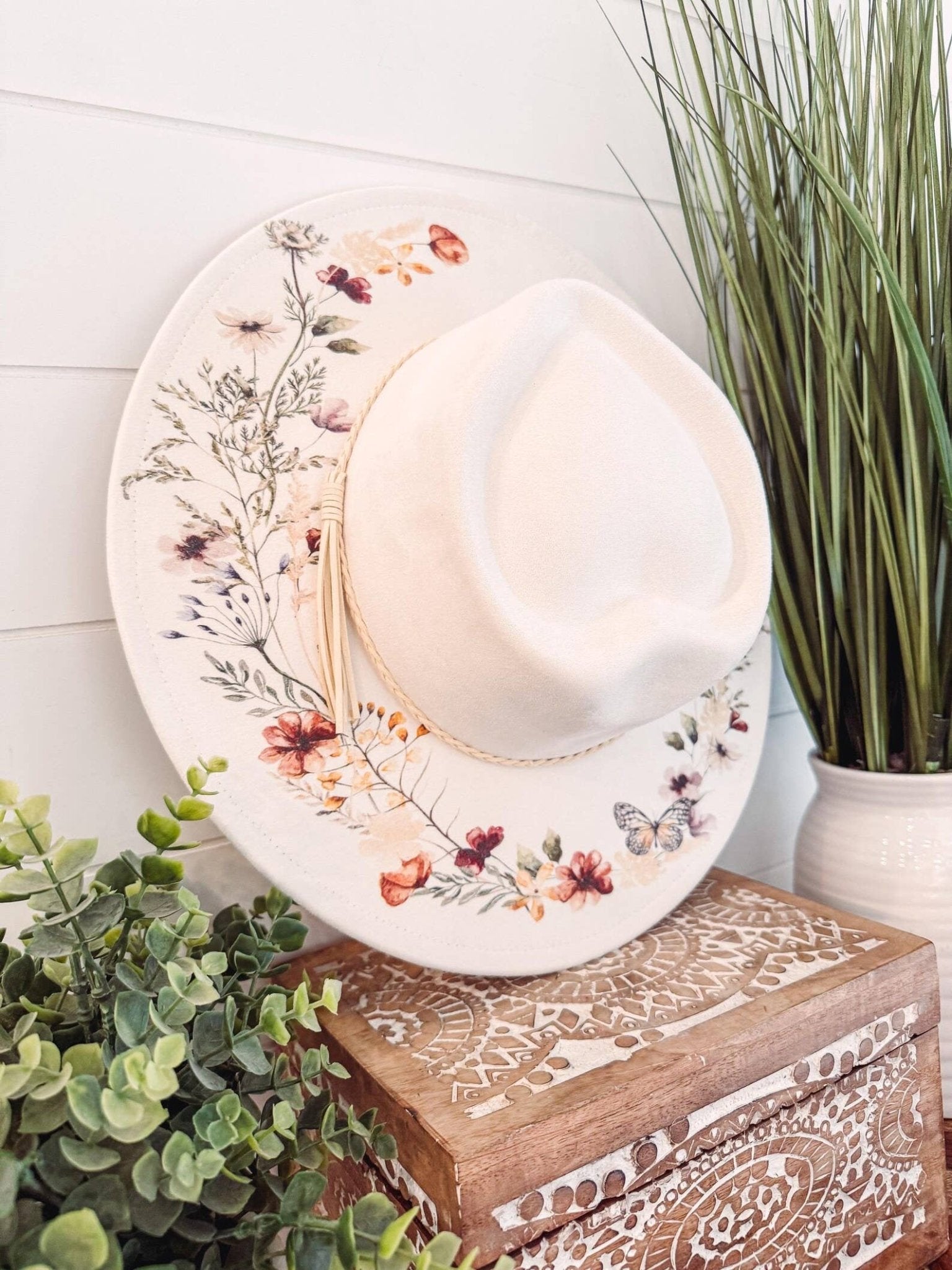 Floral Print Heart Hat - UnLaced Boutique