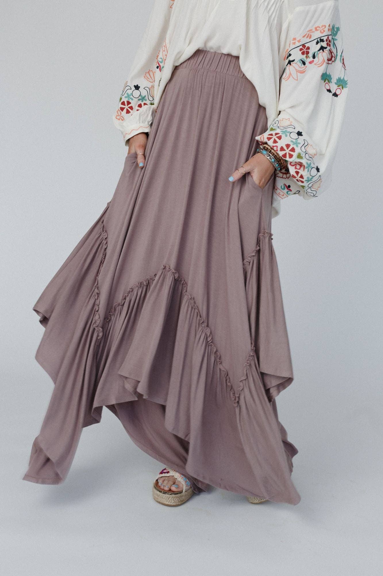 Forever Beauty Maxi Skirt - Mushroom - UnLaced Boutique