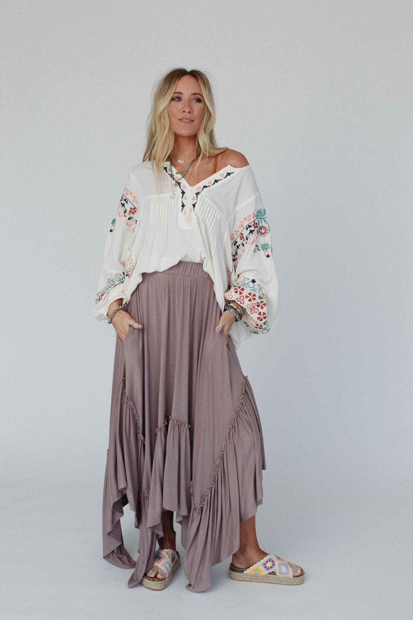 Forever Beauty Maxi Skirt - Mushroom - UnLaced Boutique