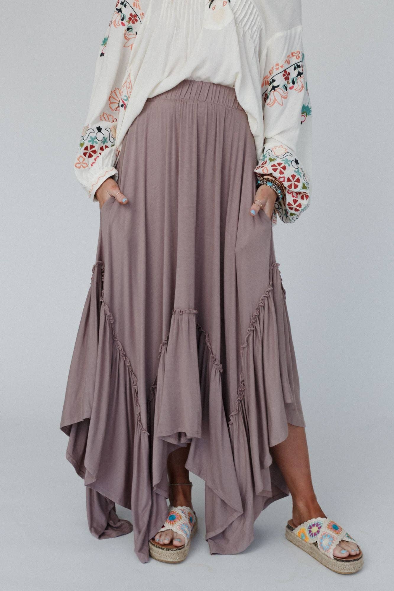 Forever Beauty Maxi Skirt - Mushroom - UnLaced Boutique