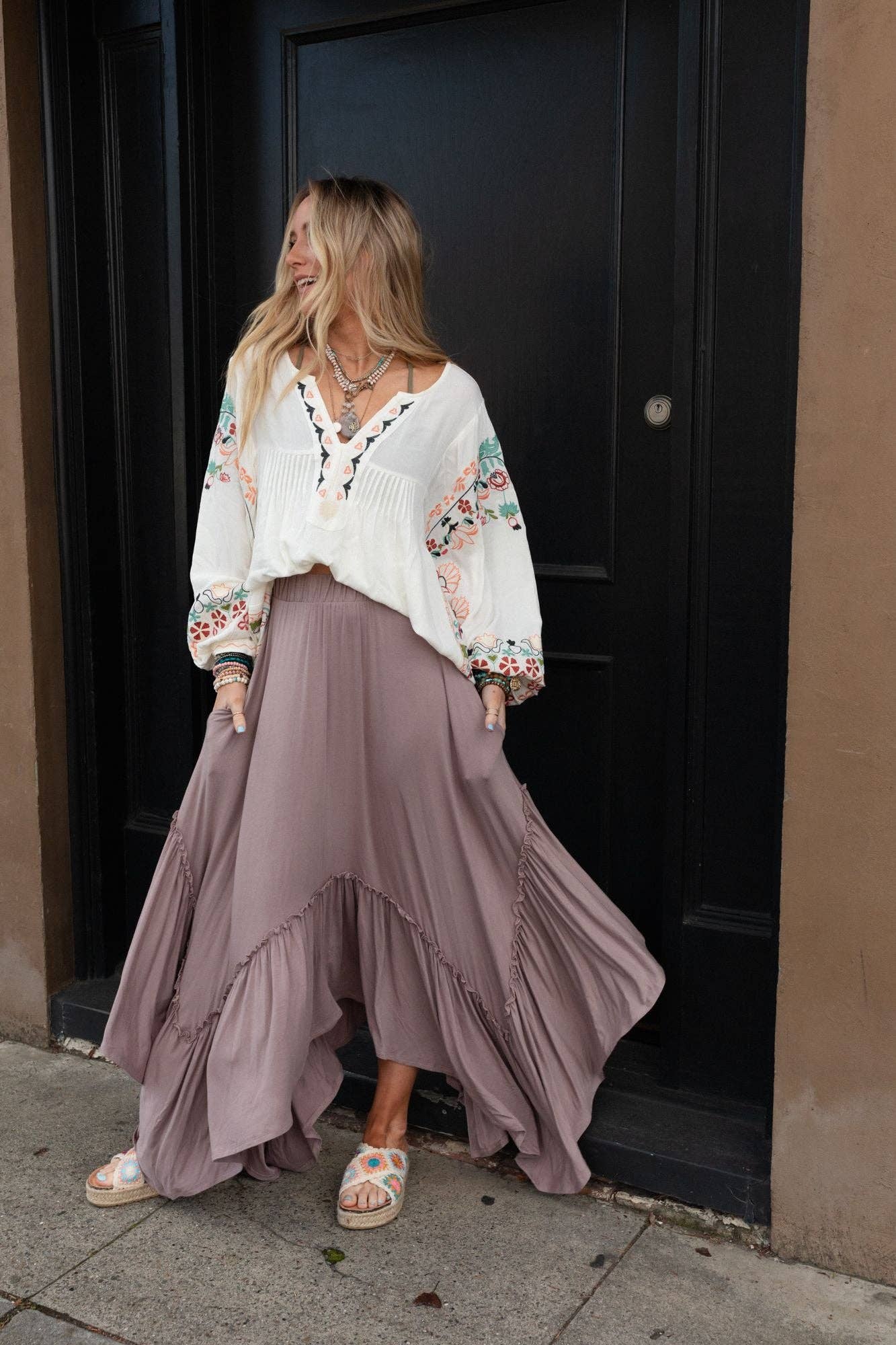 Forever Beauty Maxi Skirt - Mushroom - UnLaced Boutique