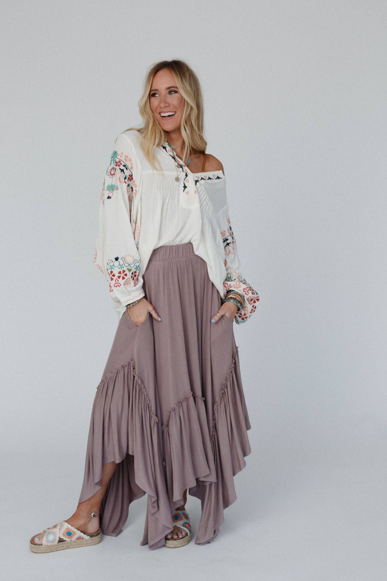 Forever Beauty Maxi Skirt - Mushroom - UnLaced Boutique