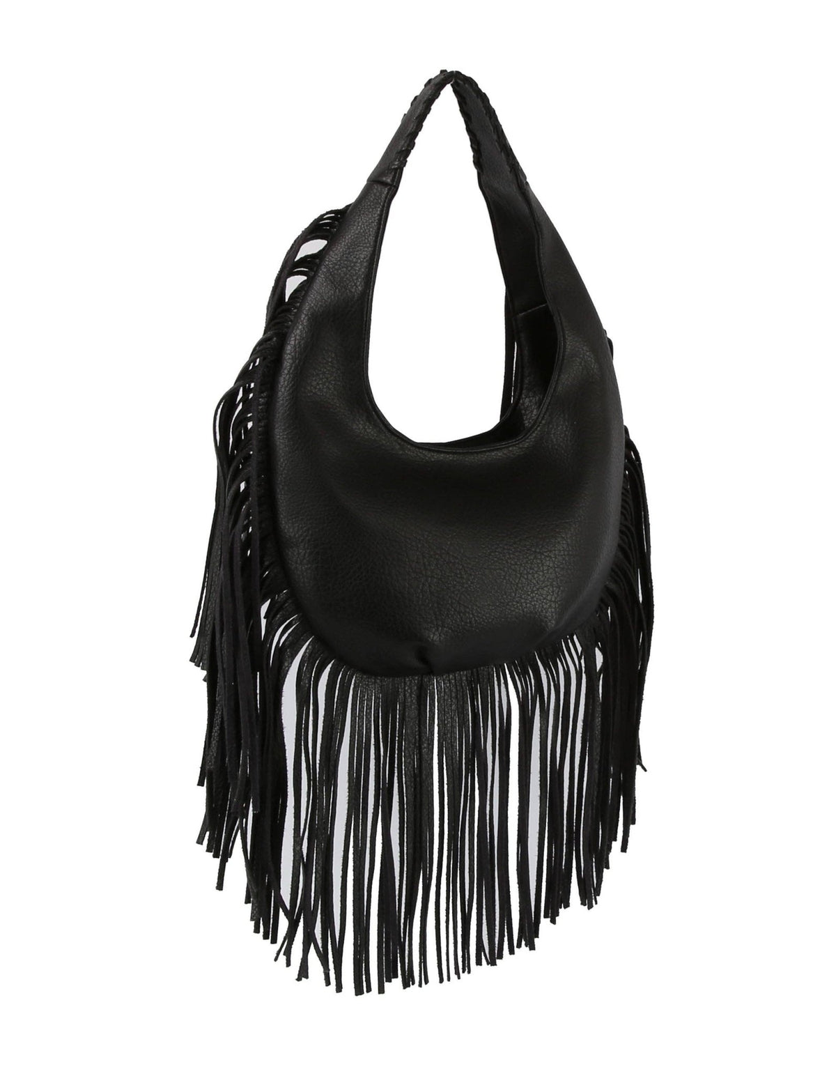Fringed Hobo - BLACK - UnLaced Boutique