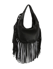 Fringed Hobo - BLACK - UnLaced Boutique