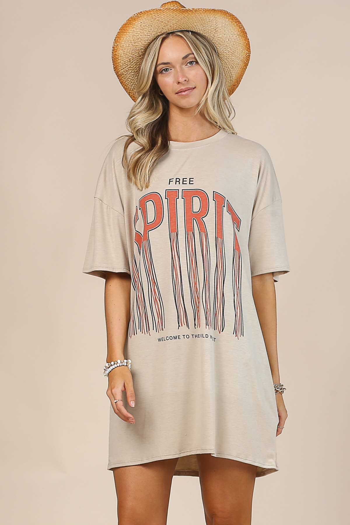 GRACE FREE SPIRIT GRAPHIC RELAXED FIT SHIRT DRESS - UnLaced Boutique