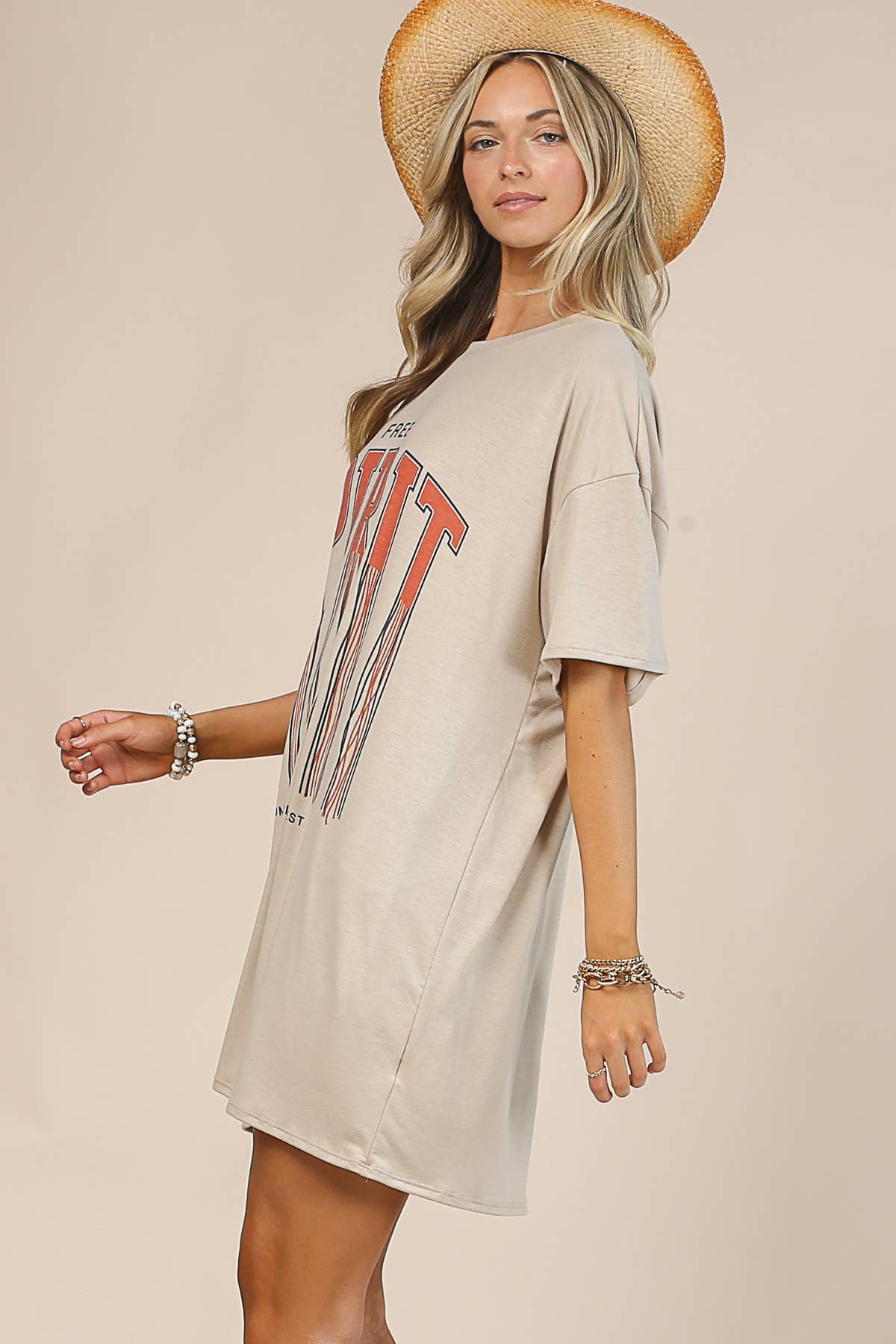 GRACE FREE SPIRIT GRAPHIC RELAXED FIT SHIRT DRESS - UnLaced Boutique