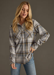 Gray, Charcoal & Yellow Plaid Button Up - UnLaced Boutique
