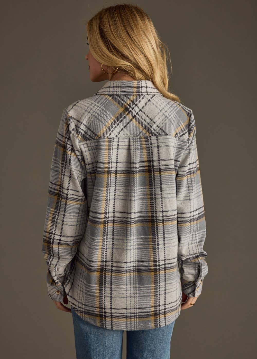 Gray, Charcoal & Yellow Plaid Button Up - UnLaced Boutique