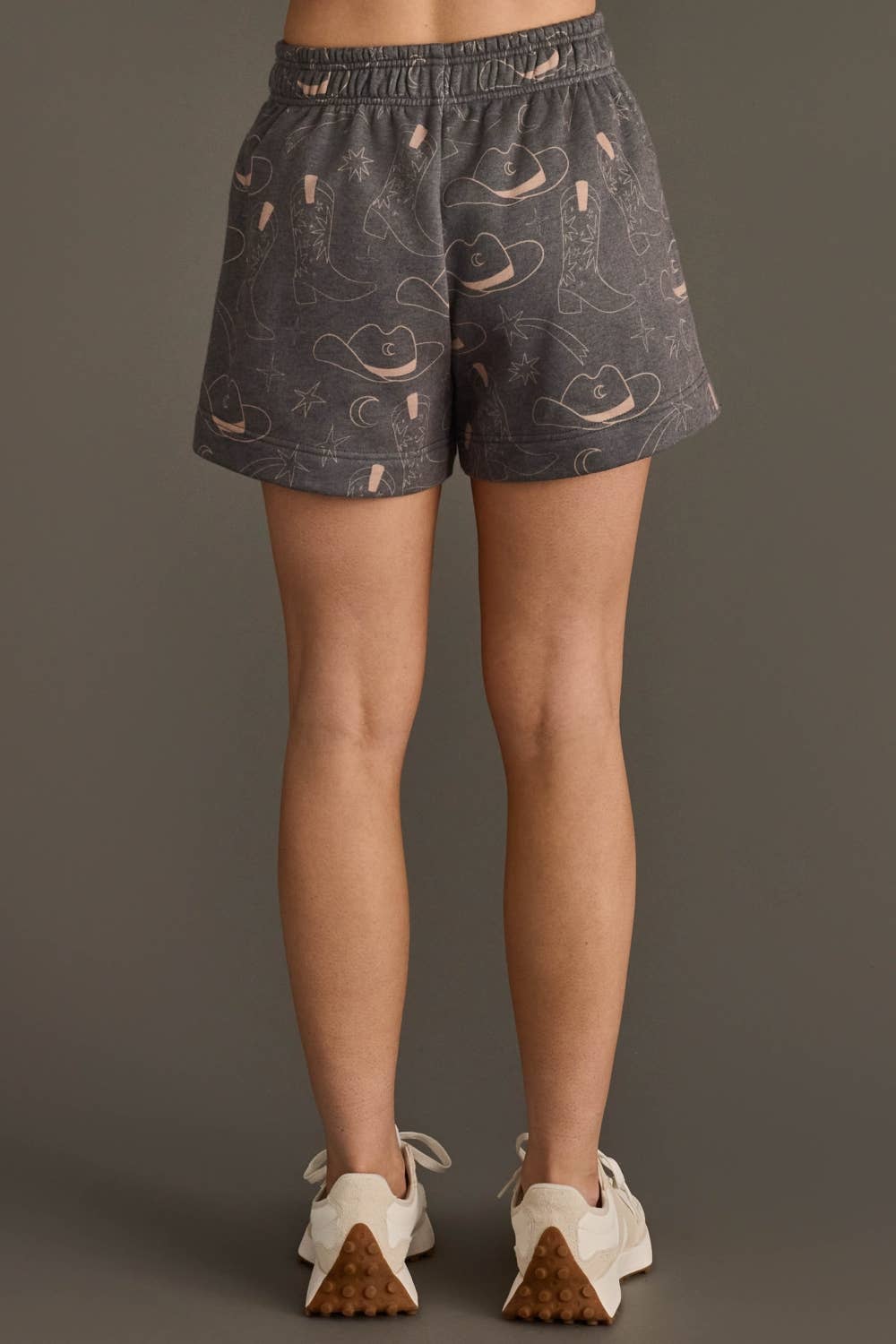 Gray Western Print Lounge Shorts - UnLaced Boutique