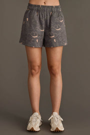Gray Western Print Lounge Shorts - UnLaced Boutique