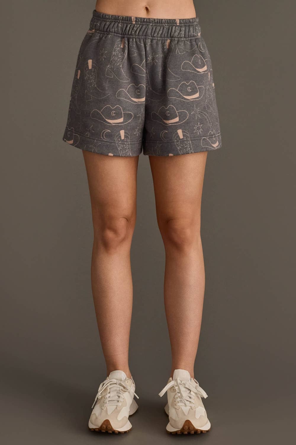 Gray Western Print Lounge Shorts - UnLaced Boutique