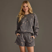 Gray Western Print Sweatshirt - UnLaced Boutique