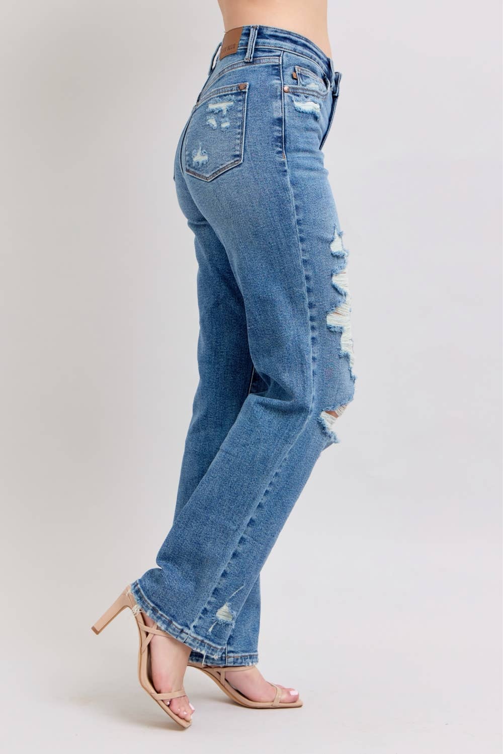 HW Heavy Destroy Straight JUDY BLUE JEANS - UnLaced Boutique