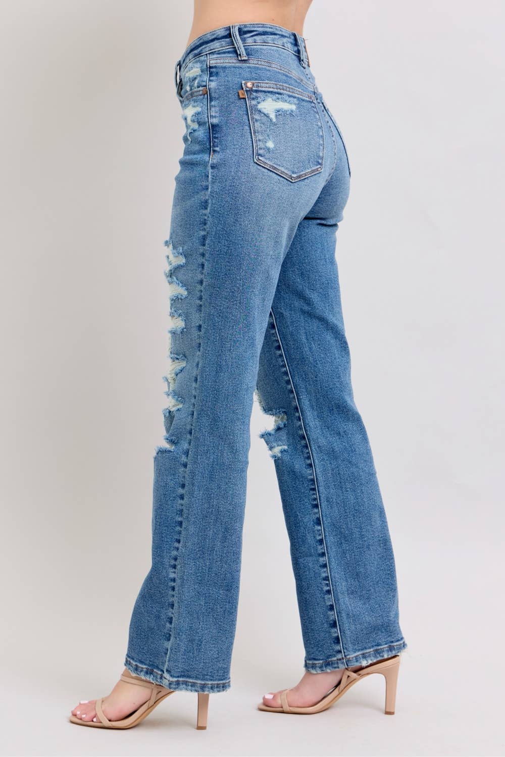HW Heavy Destroy Straight JUDY BLUE JEANS - UnLaced Boutique