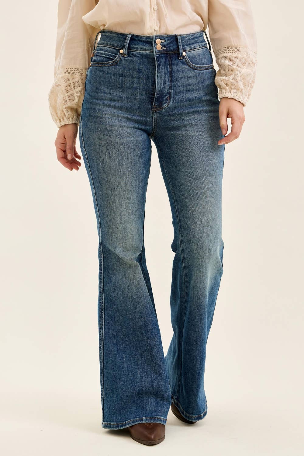 HW T.C. Jaqueline Flare DBL BTN + Shield Pkts - UnLaced Boutique
