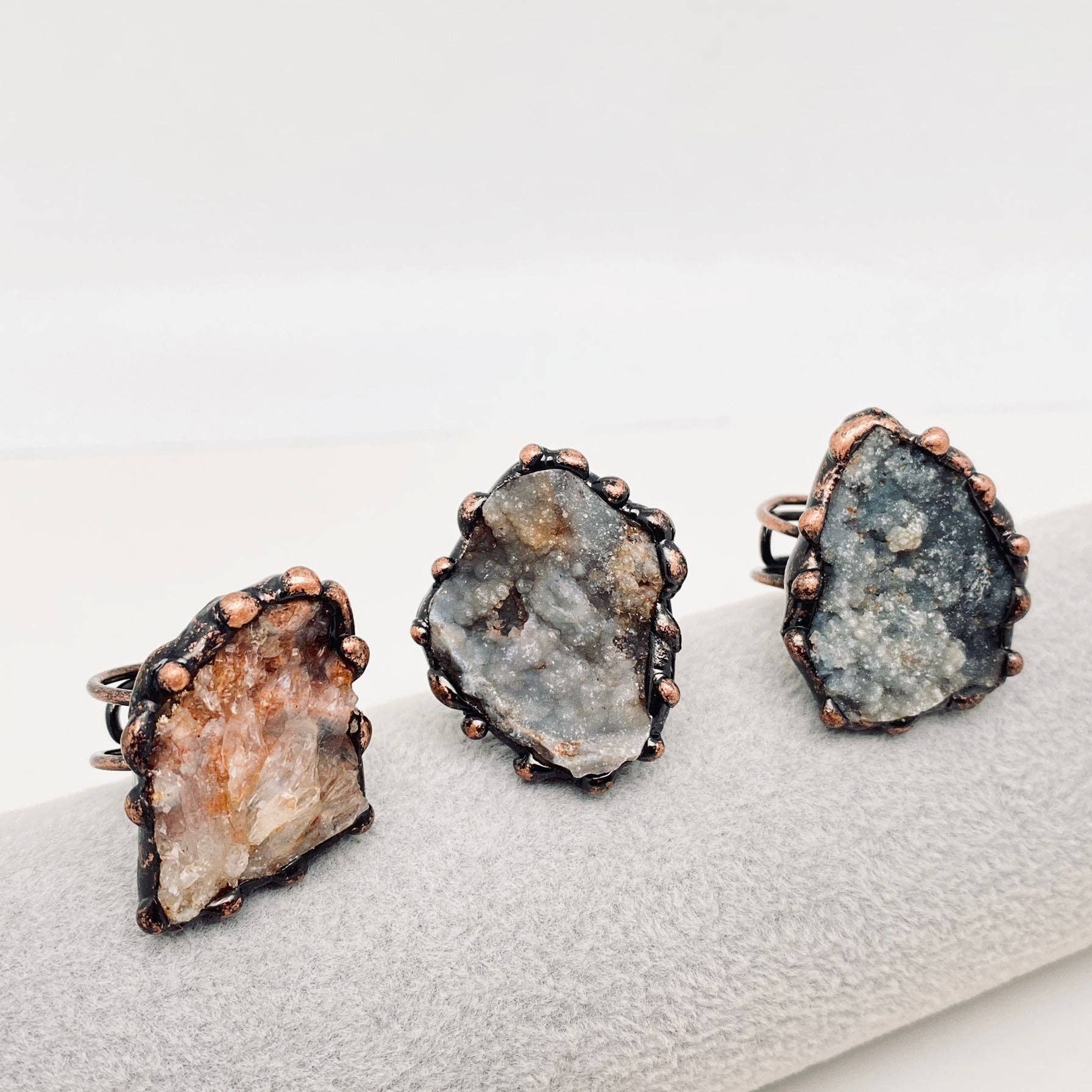 Irregular Natural Agate Rough Stone Adjustable Ring - UnLaced Boutique