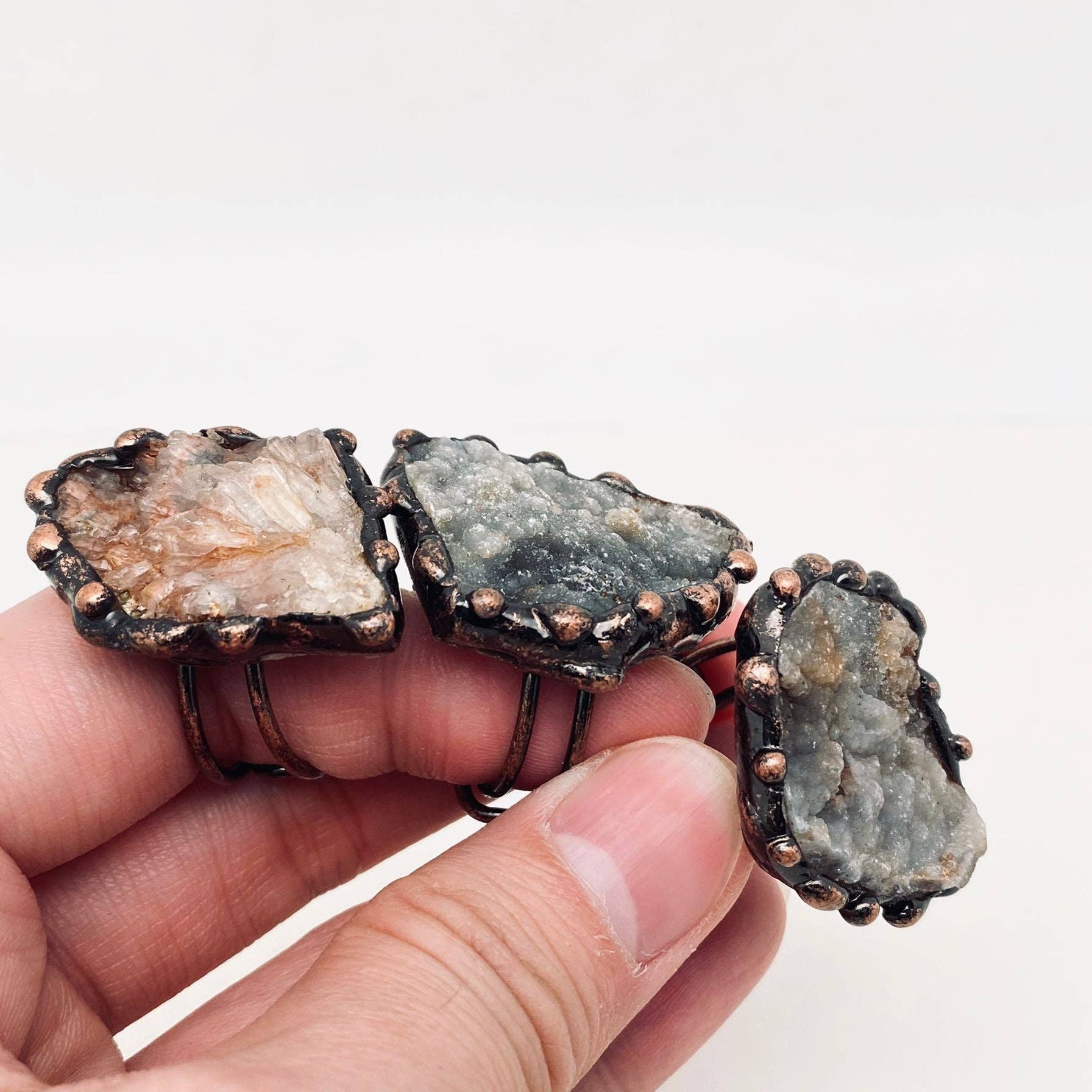 Irregular Natural Agate Rough Stone Adjustable Ring - UnLaced Boutique