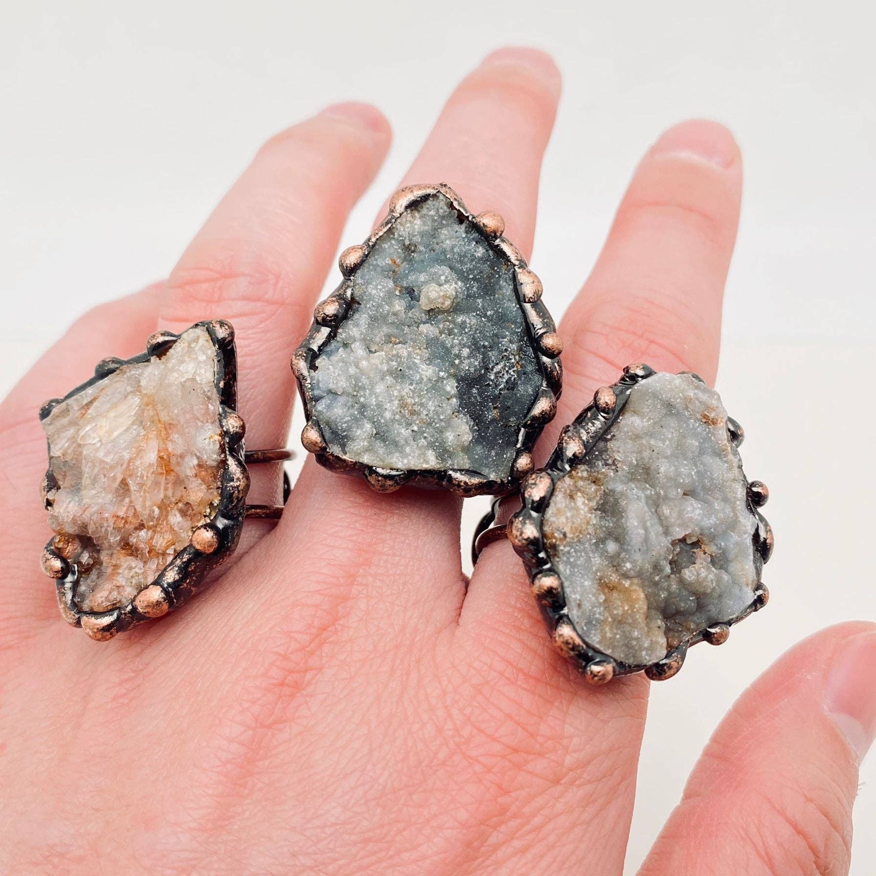 Irregular Natural Agate Rough Stone Adjustable Ring - UnLaced Boutique