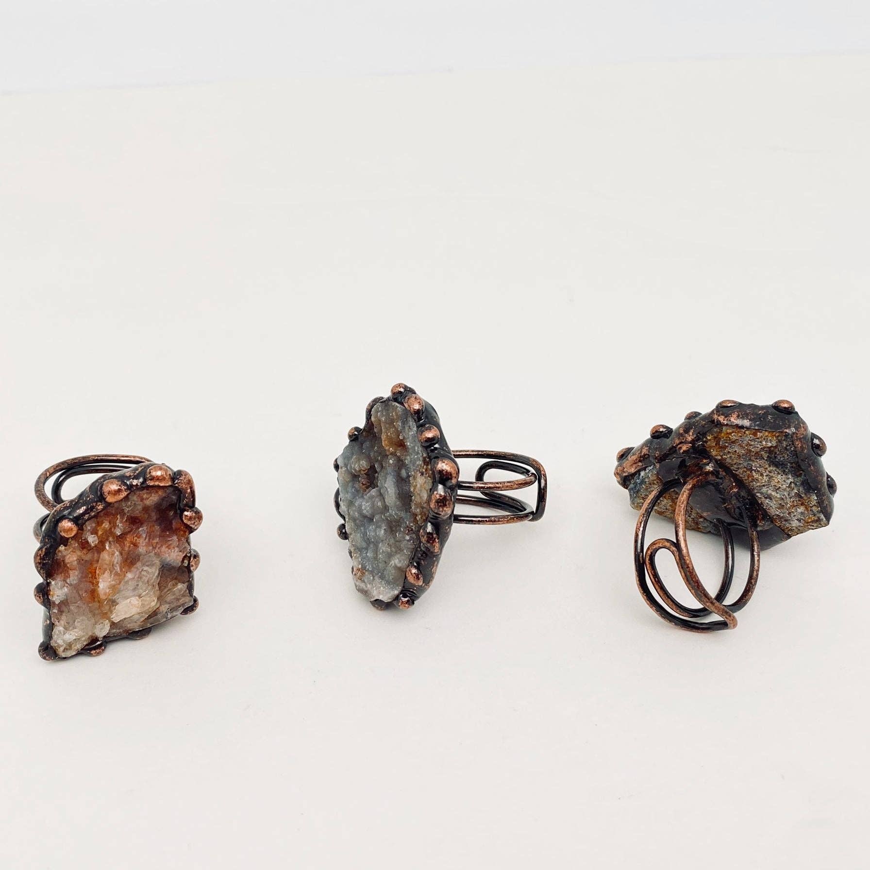 Irregular Natural Agate Rough Stone Adjustable Ring - UnLaced Boutique