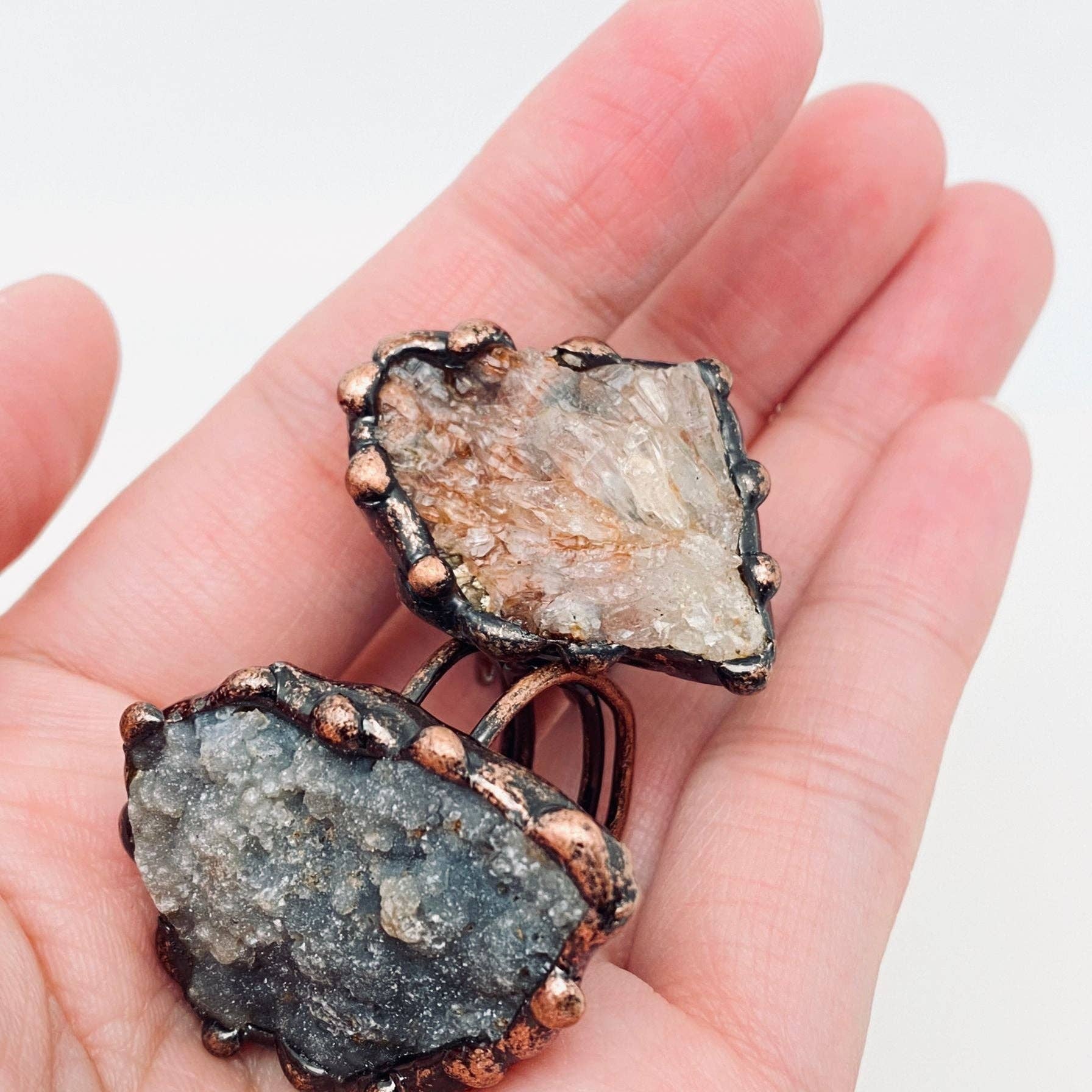 Irregular Natural Agate Rough Stone Adjustable Ring - UnLaced Boutique