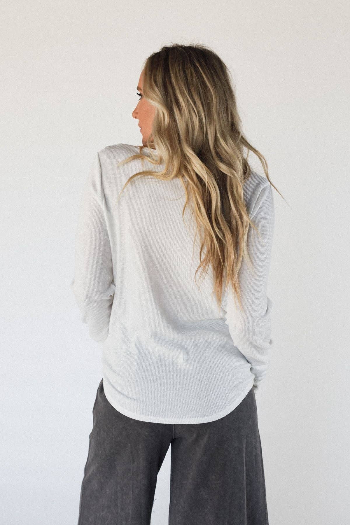 Jacqueline Long Sleeve Top - Ivory - UnLaced Boutique